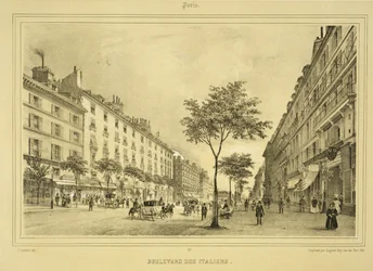 Boulevard des Italiens, de Paris e seus arredores, publicado na década de 1850